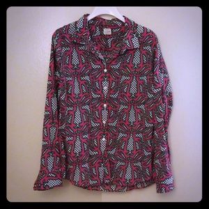 EUC Print J. Crew Perfect Shirt